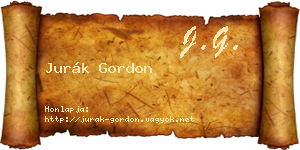 Jurák Gordon névjegykártya
